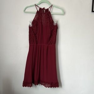 Lace Burgundy Mini Dress